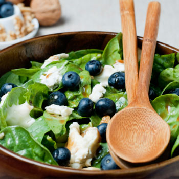 Baby Spinach Salad with Blueberries and Walnuts