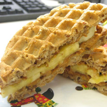 Waffle Sandwich with Apple Syrup